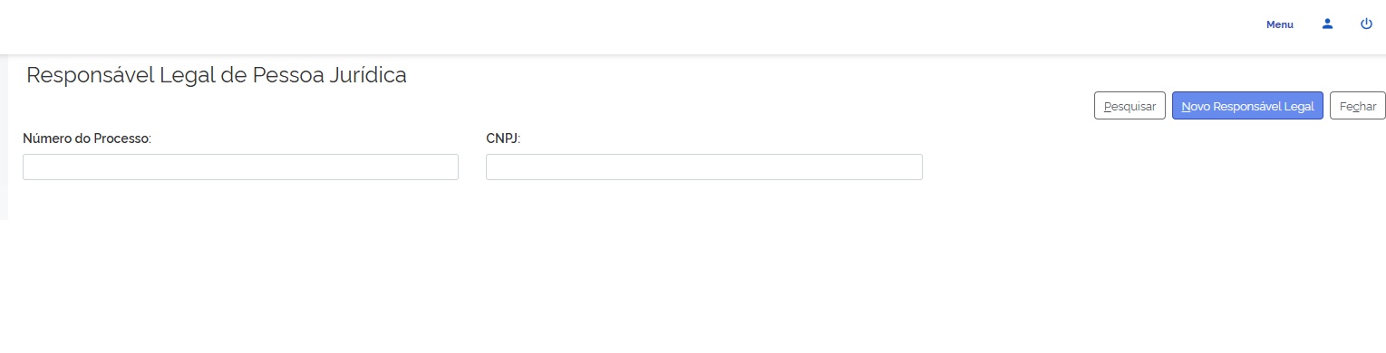 Cadastrar novo responsável legal